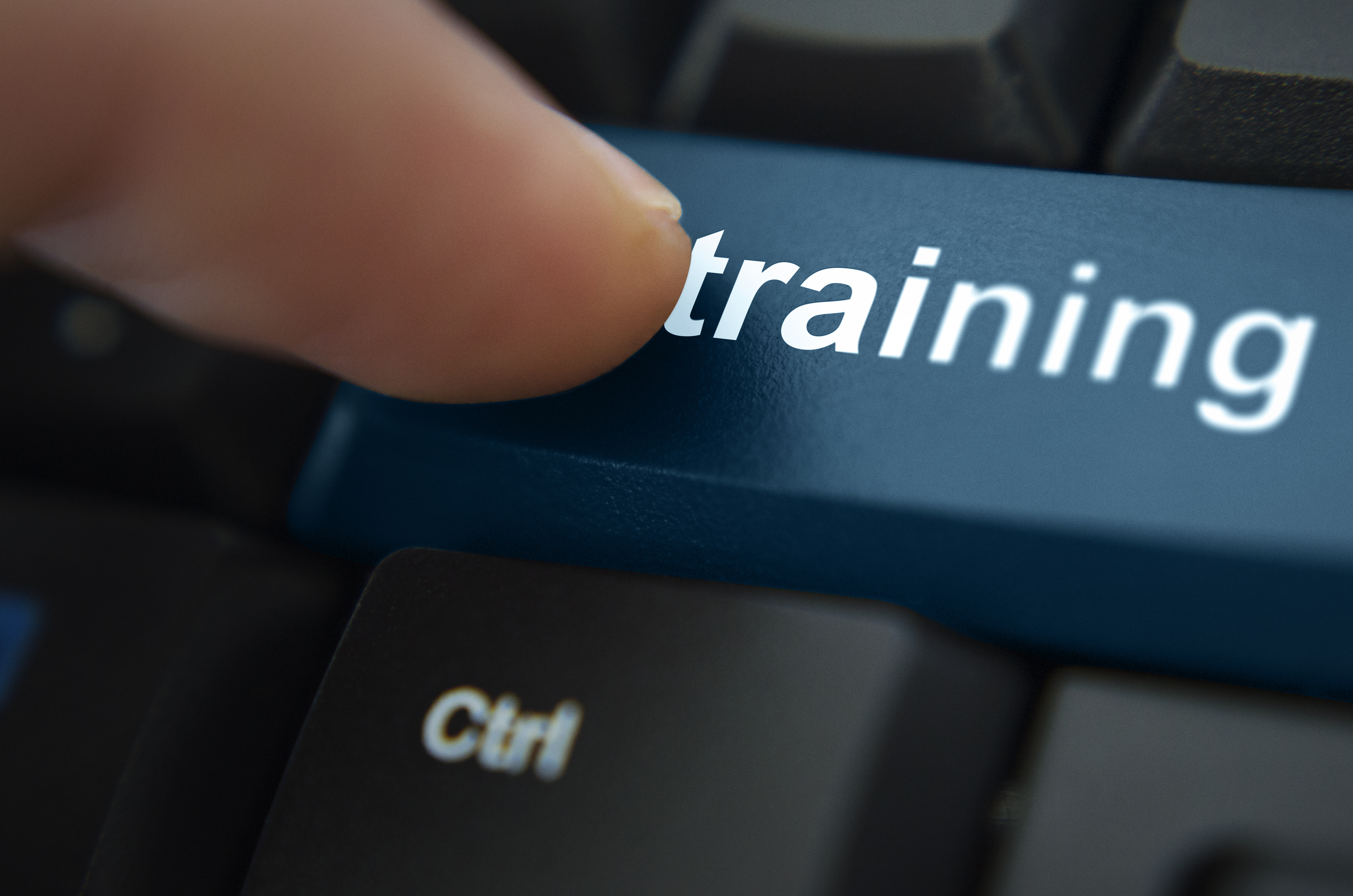 Finger pressing key labeled training